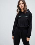 Miss Sixty Slogan Hoodie - Black