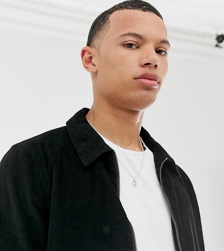 Another Influence Zip Through Cord Shacket-black