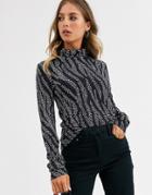 Fabienne Chapot Jane Star Zebra Turtleneck-black