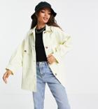 Asos Design Petite Tie Dye Shacket In Yellow-green