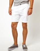 Asos Chino Shorts In Mid Length - White