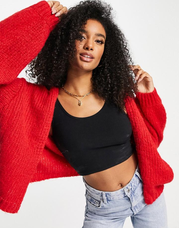 Vero Moda Chunky Cardigan In Red