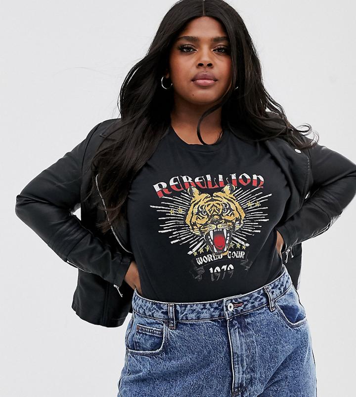 Only Curve Faux Leather Biker Jacket-black