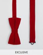 Heart & Dagger Velvet Bow Tie - Red