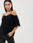 Noisy May Alberte Cold Shoulder Top - Black