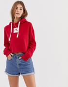Hollister Hoodie With Box Logo - Red