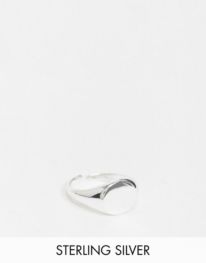 Pieces 18k Plated Signet Ring In Sterling Silver