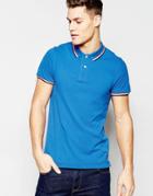 Tommy Hilfiger Polo With Tipping Blue - Blue