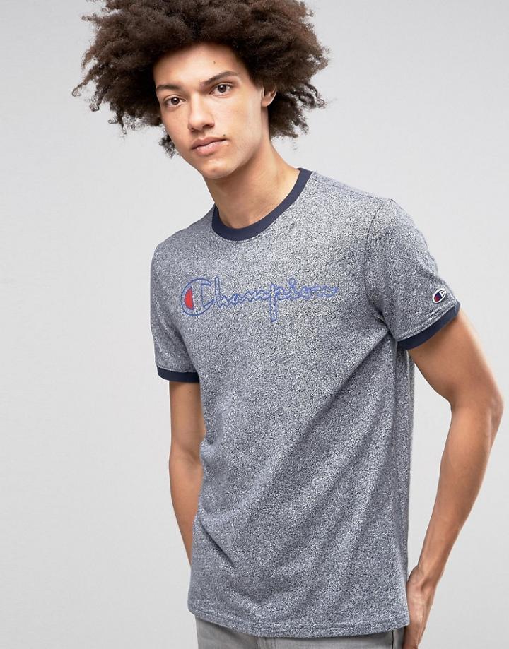 Champion T-shirt With Script Logo - Navy