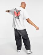 Hnr Ldn Cranes Backprint Oversized T-shirt-white