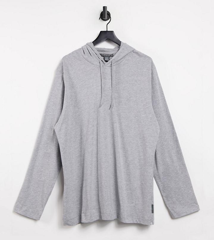 French Connection Plus Logo Hoodie In Light Gray-grey