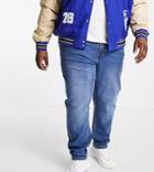 Don't Think Twice Plus Slim Fit Jeans In Mid Blue-blues