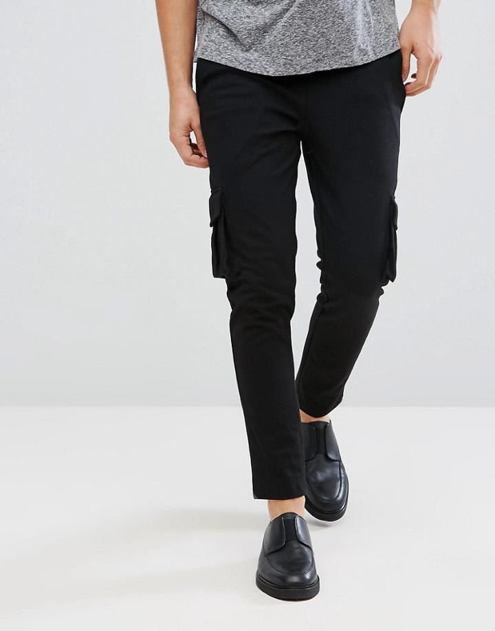 Jack & Jones Premium Smart Pants With Cargo Pockets - Black