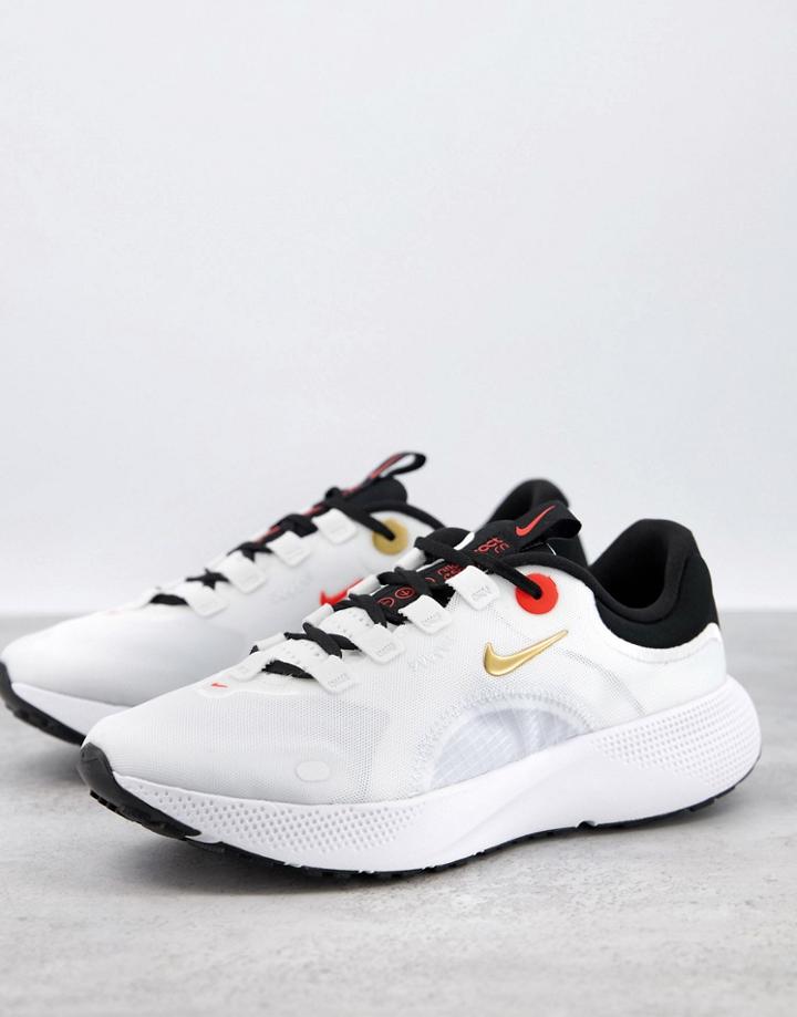 Nike Running Escape Run Sneakers In White And Gold