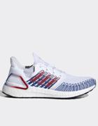 Adidas Running Ultraboost 20 Trainers In White With Stitch Detail