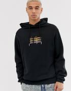 Due Diligence Hoodie With Chest Logo In Black - Black