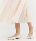 Asos Design Libra Ballet Flats In Ivory - White
