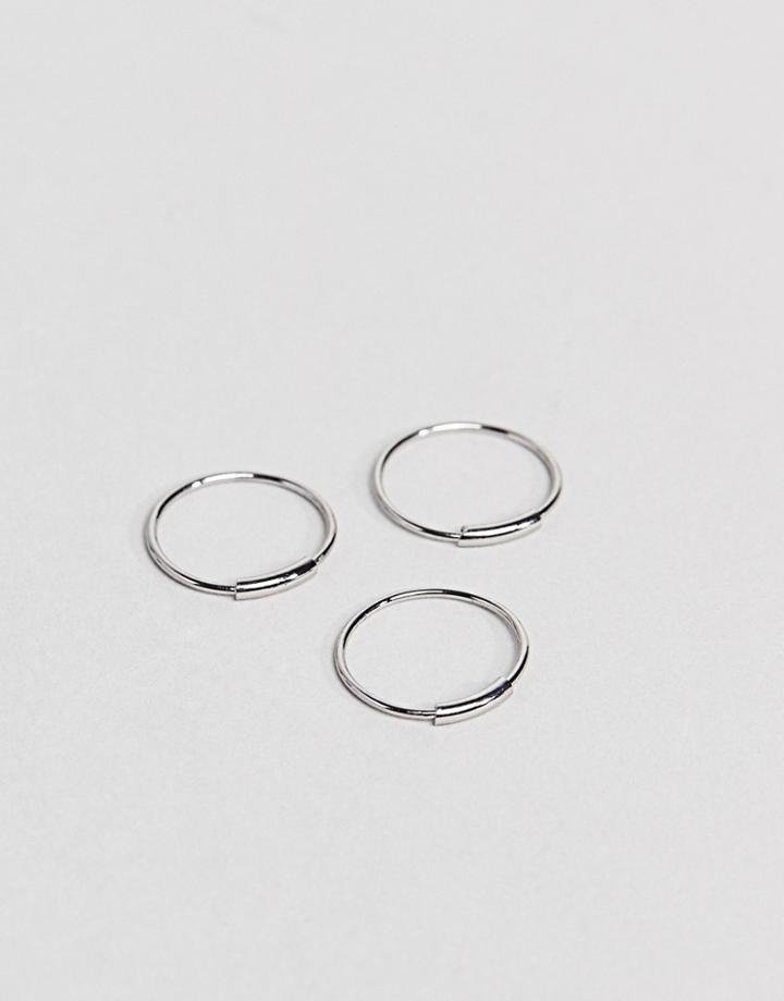 Weekday Skinny Mini Hoops - Silver