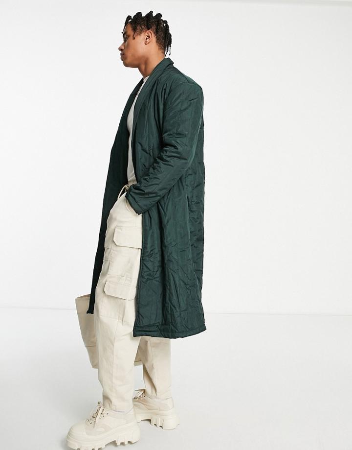 Bando Quilted Coat In Dark Green