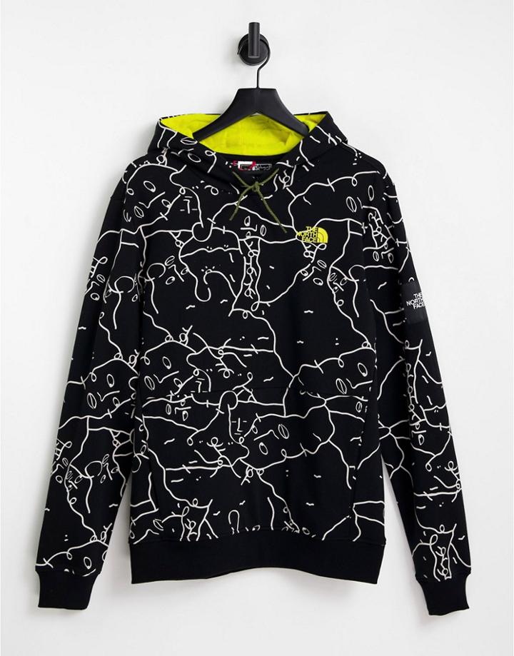 The North Face Black Box Search And Rescue Printed Hoodie In Black