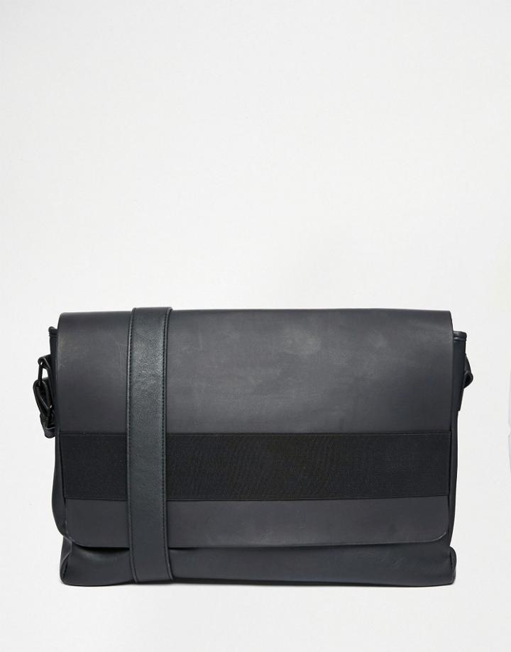 Asos Satchel With Elastic Strap - Black