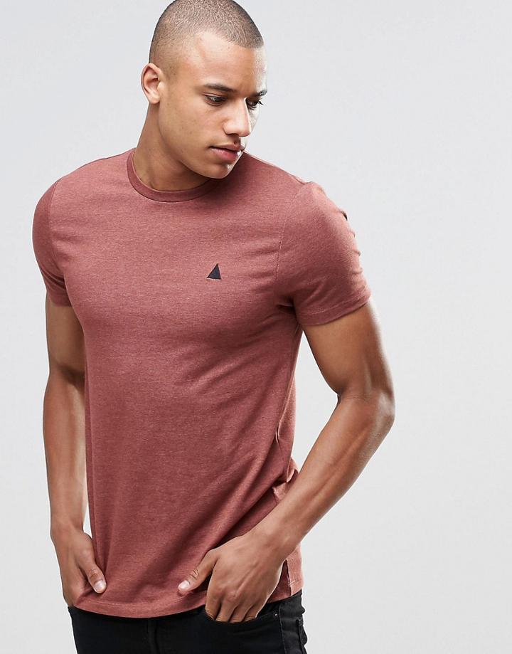 Asos Muscle Logo T-shirt With Crew Neck In Red - Fired Brick Marl