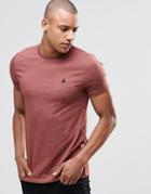 Asos Muscle Logo T-shirt With Crew Neck In Red - Fired Brick Marl