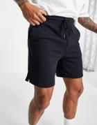 Pull & Bear Jersey Shorts In Navy