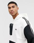 Adidas Originals Hoodie With Asymetric Color Blocking In White