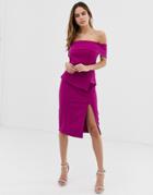 Oasis High Waisted Skirt With Split - Pink