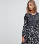 Esprit Mixed Print Smock Dress-blue