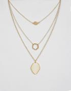 Designb Triple Layer Necklace - Gold