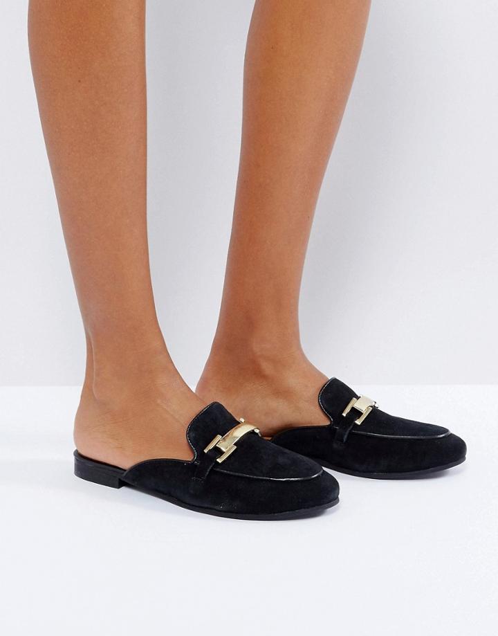 Park Lane Leather Mule Loafers - Black