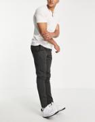Jack & Jones Elasticated Waist Check Pants In Black