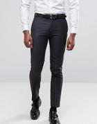 Ben Sherman Slim Fit Suit Pants In Charcoal Small Weave - Navy