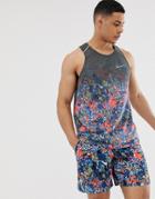 Nike Running Breathe Printed Tank In Multicolor