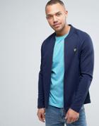 Lyle & Scott Sweat Bomber Jacket Eagle Logo In Navy - Navy