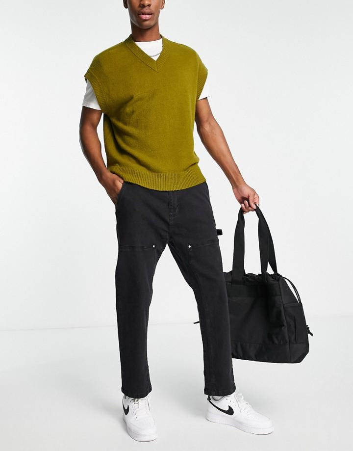 Night Addict Straight Fit Carpenter Jeans In Black
