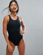 Nike Solid Swimsuit In Black