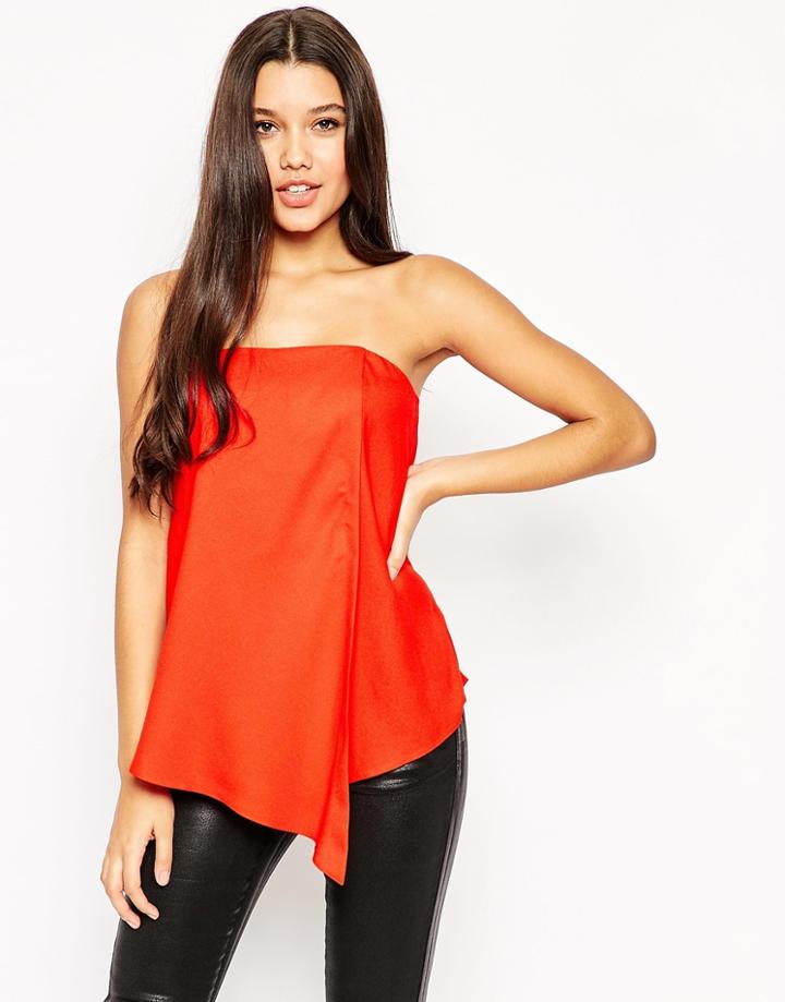 Asos Origami Bandeau Top - Red