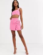 4th & Reckless Buckle Mini Skirt In Pink