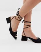 Asos Design Subtract Ring Detail Mid-heels In Black