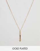 Pilgrim Gold Plated Bar Necklace - Gold