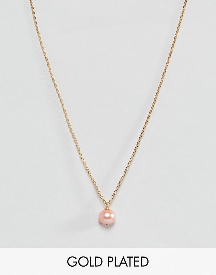 Dogeared Gold Filled Pearls Of Love Friendship Happiness Blush Pearl Necklace - Gold