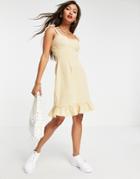 Urban Threads Tie Strap Satin Mini Dress In Gingham-brown