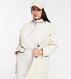 Simply Be Single Breasted Tailored Coat In Oatmeal-neutral