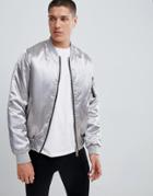 D-struct Satin Bomber - Silver