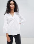 Jdy Stella Flared Sleeve Blouse - White