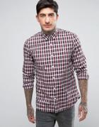 Fred Perry Small Check Shirt In Red - Red