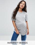 New Look Maternity Relaxed Boyfriend T-shirt - Gray